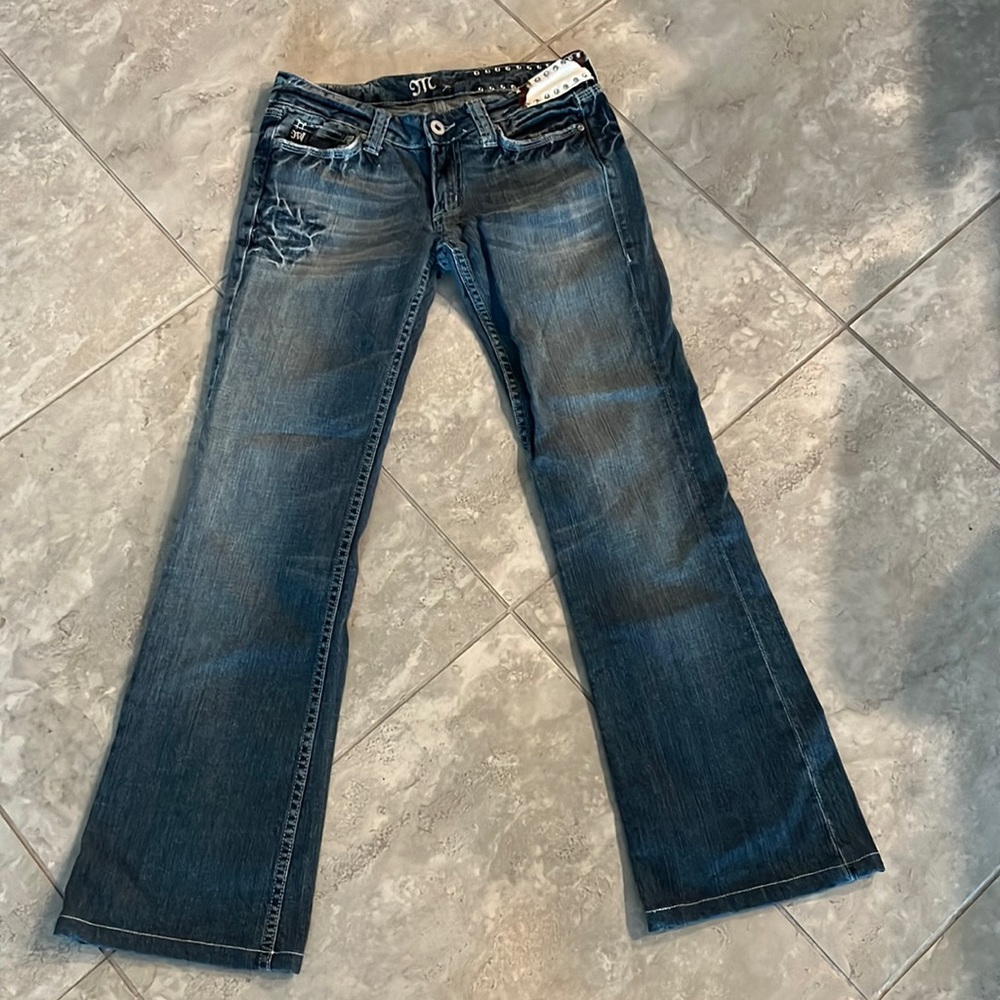 Miss Me Cow Print Denim
